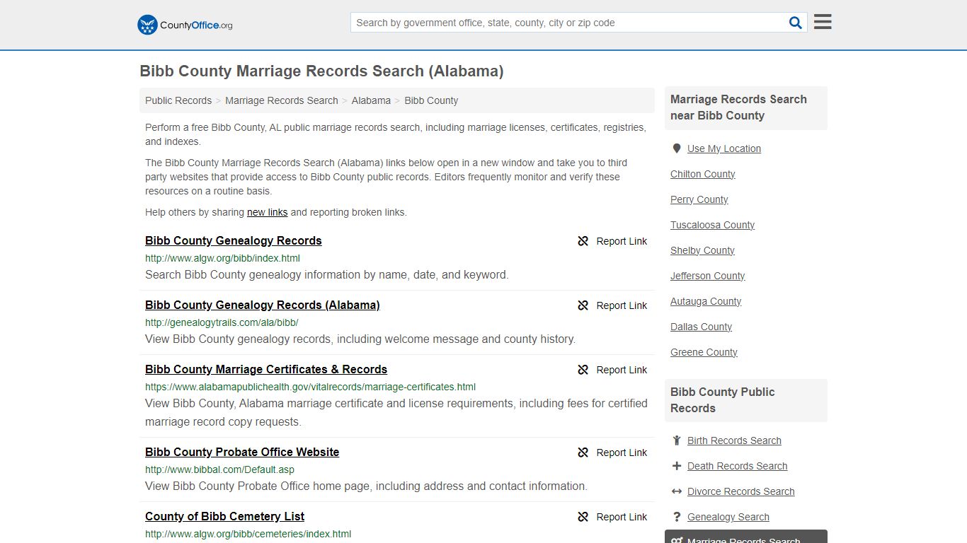 Bibb County Marriage Records Search (Alabama) - County Office