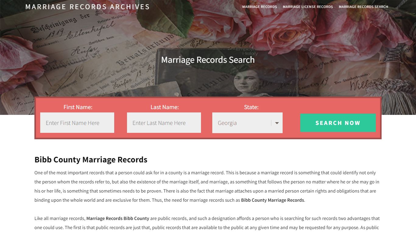 Bibb County Marriage Records | Enter Name and Search | 14 Days Free