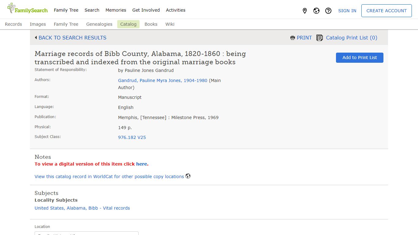 Marriage records of Bibb County, Alabama, 1820-1860 - FamilySearch